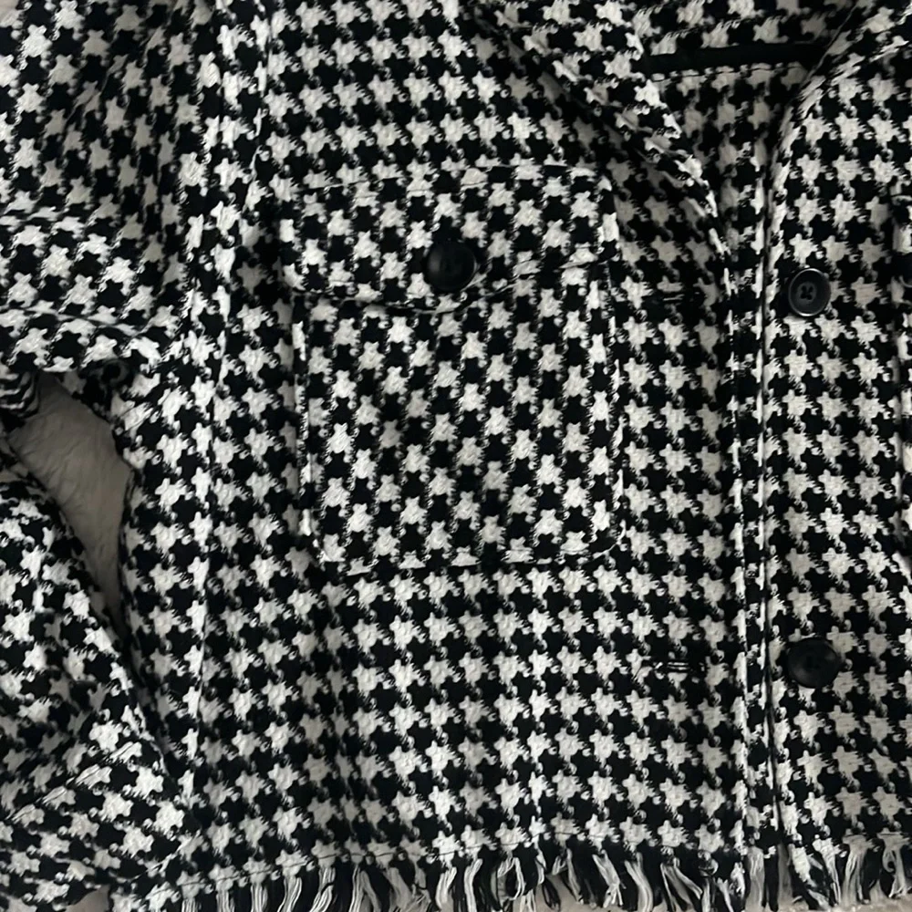Houndstooth Cropped Jacket - Picture 1 of 3